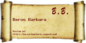 Beros Barbara névjegykártya